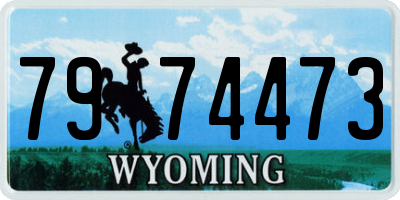 WY license plate 7974473