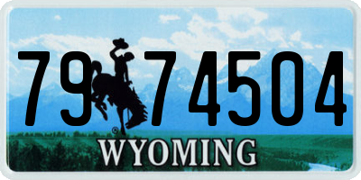 WY license plate 7974504