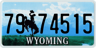 WY license plate 7974515