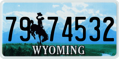 WY license plate 7974532