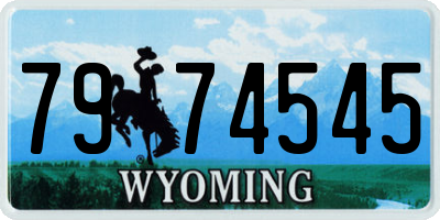 WY license plate 7974545