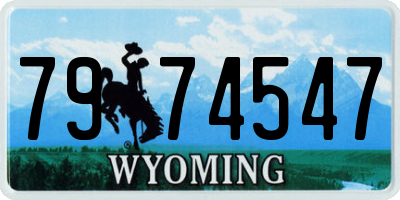 WY license plate 7974547