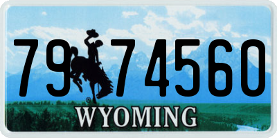 WY license plate 7974560