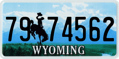 WY license plate 7974562