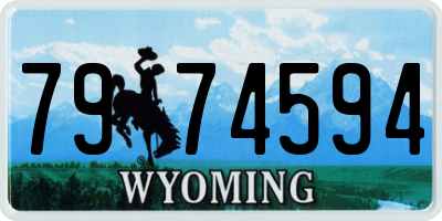 WY license plate 7974594