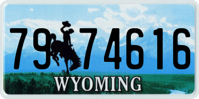 WY license plate 7974616