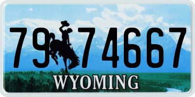 WY license plate 7974667