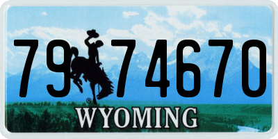 WY license plate 7974670