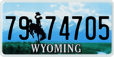 WY license plate 7974705