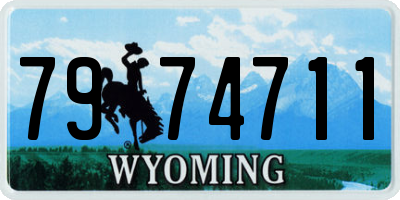 WY license plate 7974711