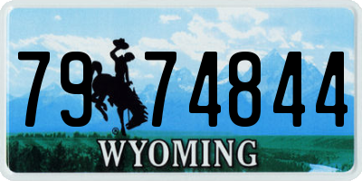 WY license plate 7974844