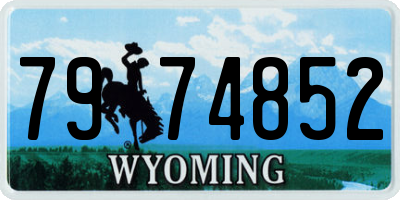 WY license plate 7974852