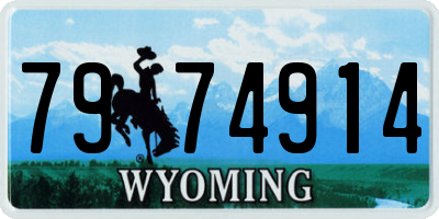 WY license plate 7974914