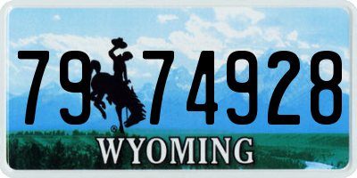 WY license plate 7974928