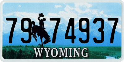 WY license plate 7974937