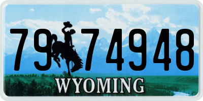 WY license plate 7974948