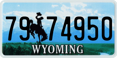 WY license plate 7974950