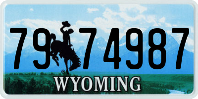 WY license plate 7974987