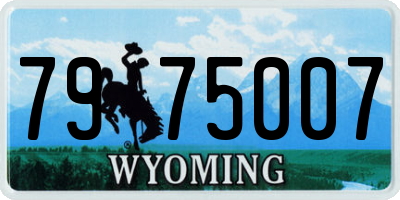 WY license plate 7975007
