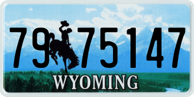 WY license plate 7975147