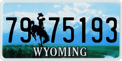 WY license plate 7975193