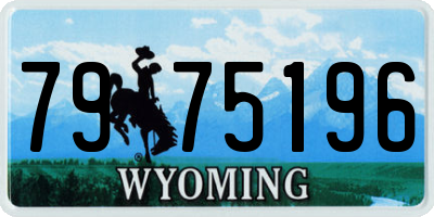 WY license plate 7975196