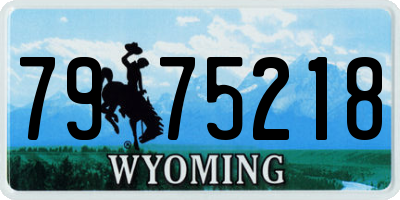 WY license plate 7975218