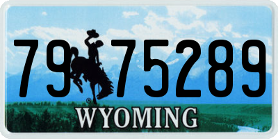 WY license plate 7975289