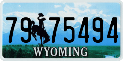 WY license plate 7975494