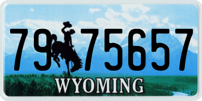 WY license plate 7975657