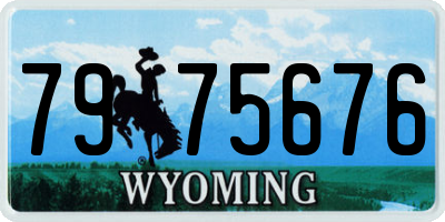 WY license plate 7975676