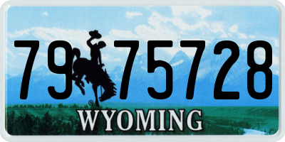 WY license plate 7975728
