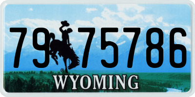 WY license plate 7975786