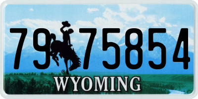 WY license plate 7975854