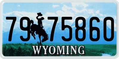 WY license plate 7975860