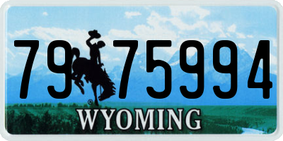WY license plate 7975994