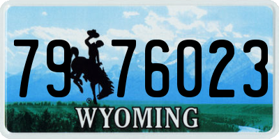WY license plate 7976023