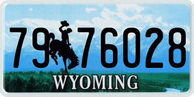 WY license plate 7976028
