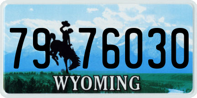 WY license plate 7976030