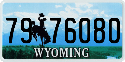 WY license plate 7976080