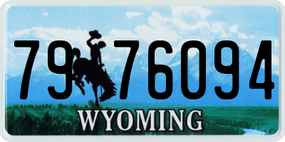 WY license plate 7976094