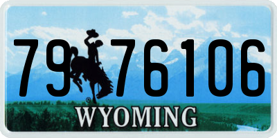 WY license plate 7976106