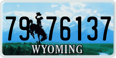 WY license plate 7976137