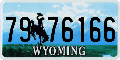 WY license plate 7976166