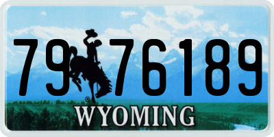 WY license plate 7976189