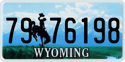 WY license plate 7976198