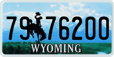 WY license plate 7976200