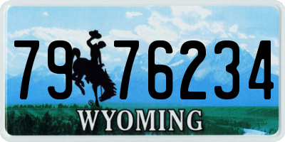 WY license plate 7976234