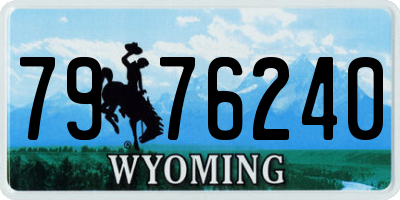 WY license plate 7976240