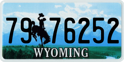WY license plate 7976252